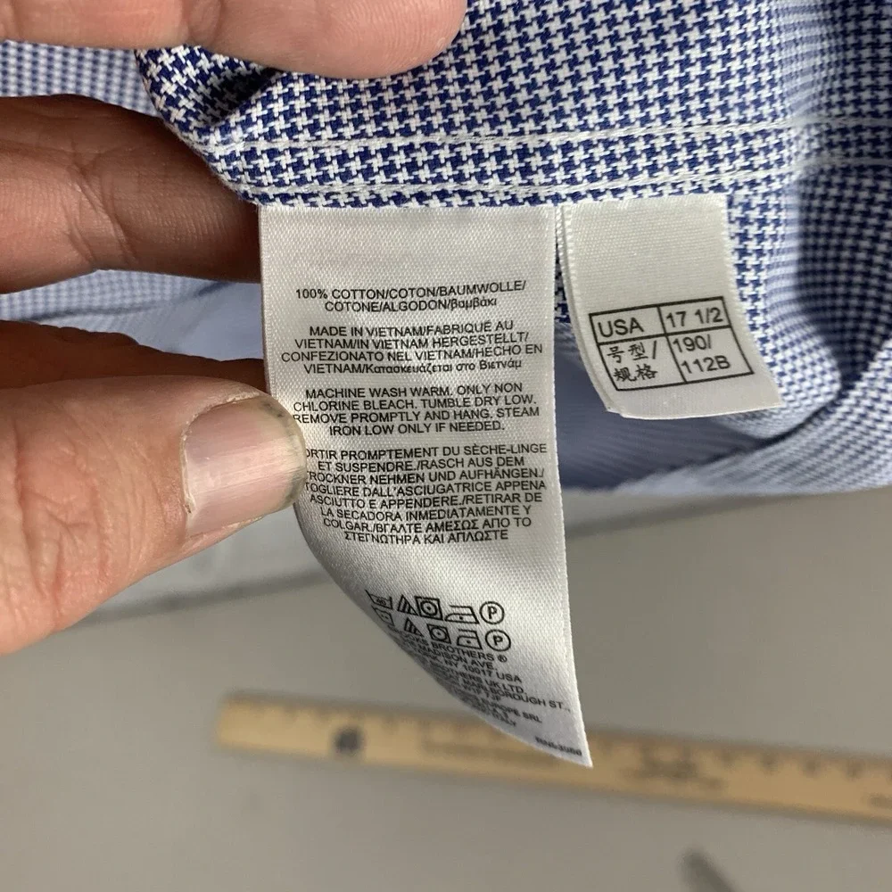 Brooks Brothers Blue Regent Shirt Size 17 1/2 - 2/3 Non Iron Cotton Striped‎